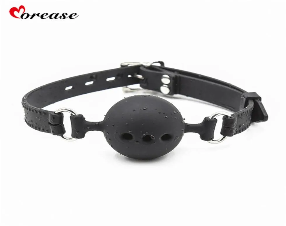 Morease Oral Sex Toy Mouth Gag Silicone Soft Ball Bondage Fetish Harness Slave Game Flirt Erotic Couples Adult Game BDSM Toy Y18106977862