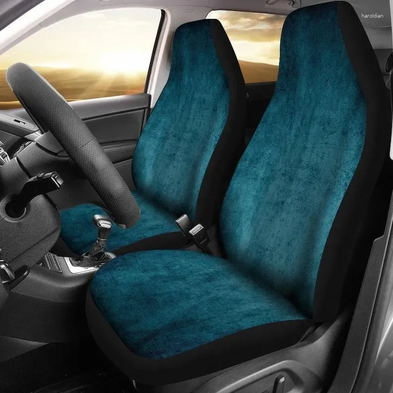 Housses de siège auto bleu/gris Grunge paire 2 couverture avant pour accessoire de protection