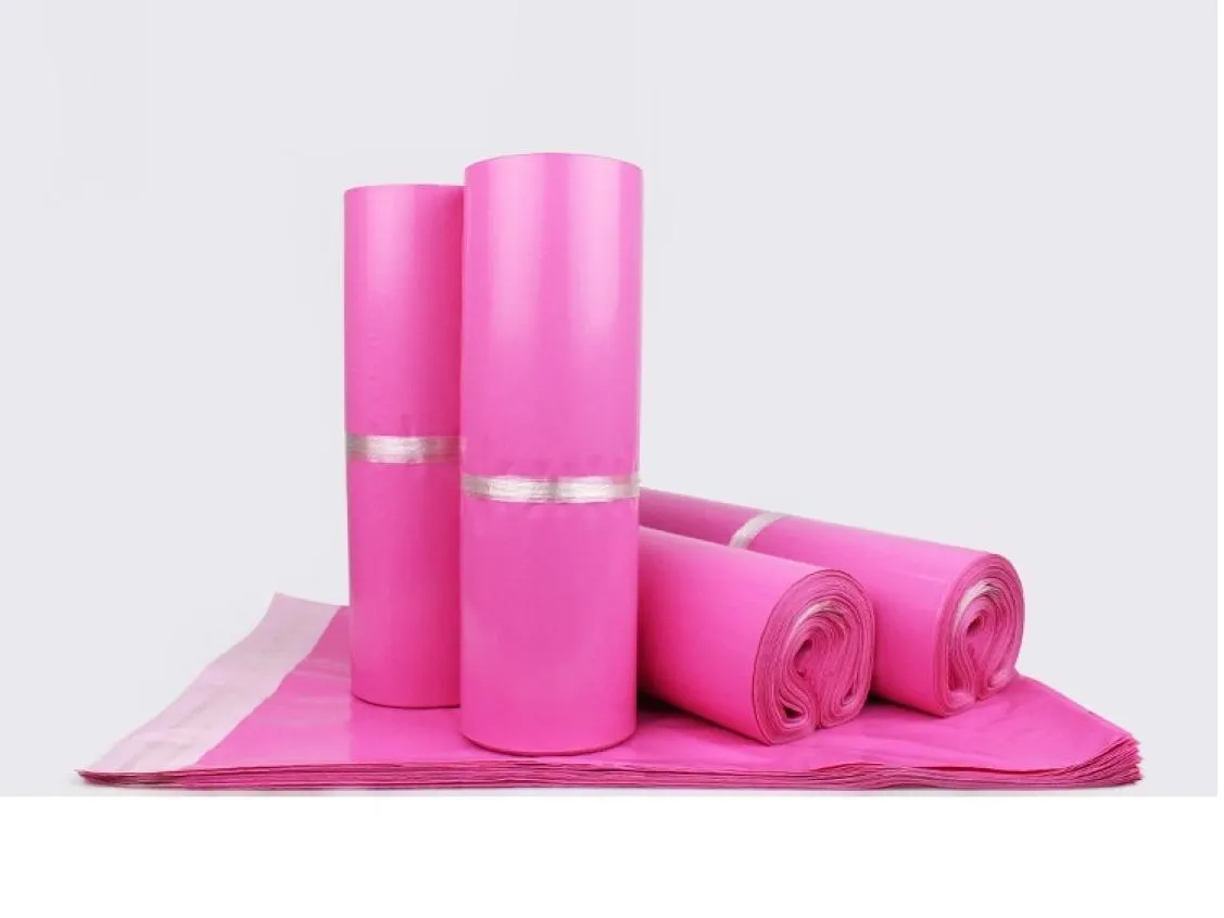 100pcs lot pink poly poly mailer 1730cm أكياس البريد السريع الأكياس Envelope Self Reshesive Seal Basss Pouch1912929