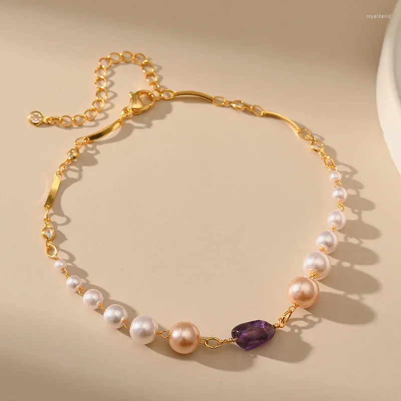 Anklets Bohemian Imitation Pearl Anklet For Women Summer Waterproof Copper Plated With 18K Gold Chain Foot Jewelry Gifts Fashion