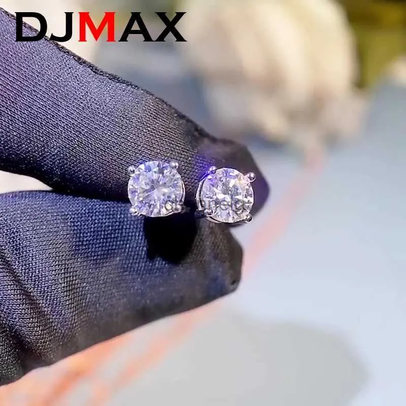 Stud Djamx 0,1-3ct Moissanite Diamond Stud Earrings for Women Orginal 925 Sterling Silver Lady's Moissanite Earring New 2023 YQ240110