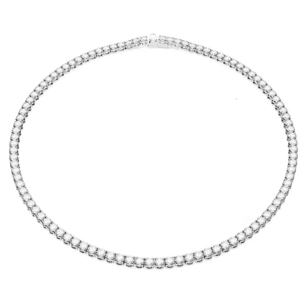 Swarovskis colar designer feminino qualidade original pingente colares feminino única linha cheia de diamante com elemento colar de cristal corrente feminina