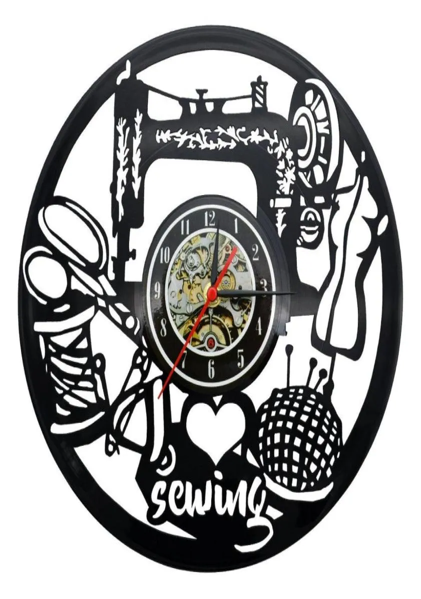 Naaien Record Clock Home Decor Art Decoratieve Vintage Wandklok Cadeau voor je vrienden of familie5303907