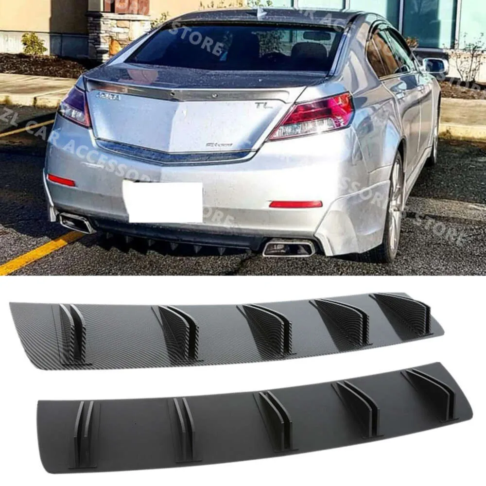 Neue 81,5 cm Doppelschicht 10 Flossen Auto Hintere Stoßstange Lippe Für Acura TL TLX NSX TSX Hinten Shark Fin Stil Gebogene Stoßstange Lip Diffusor