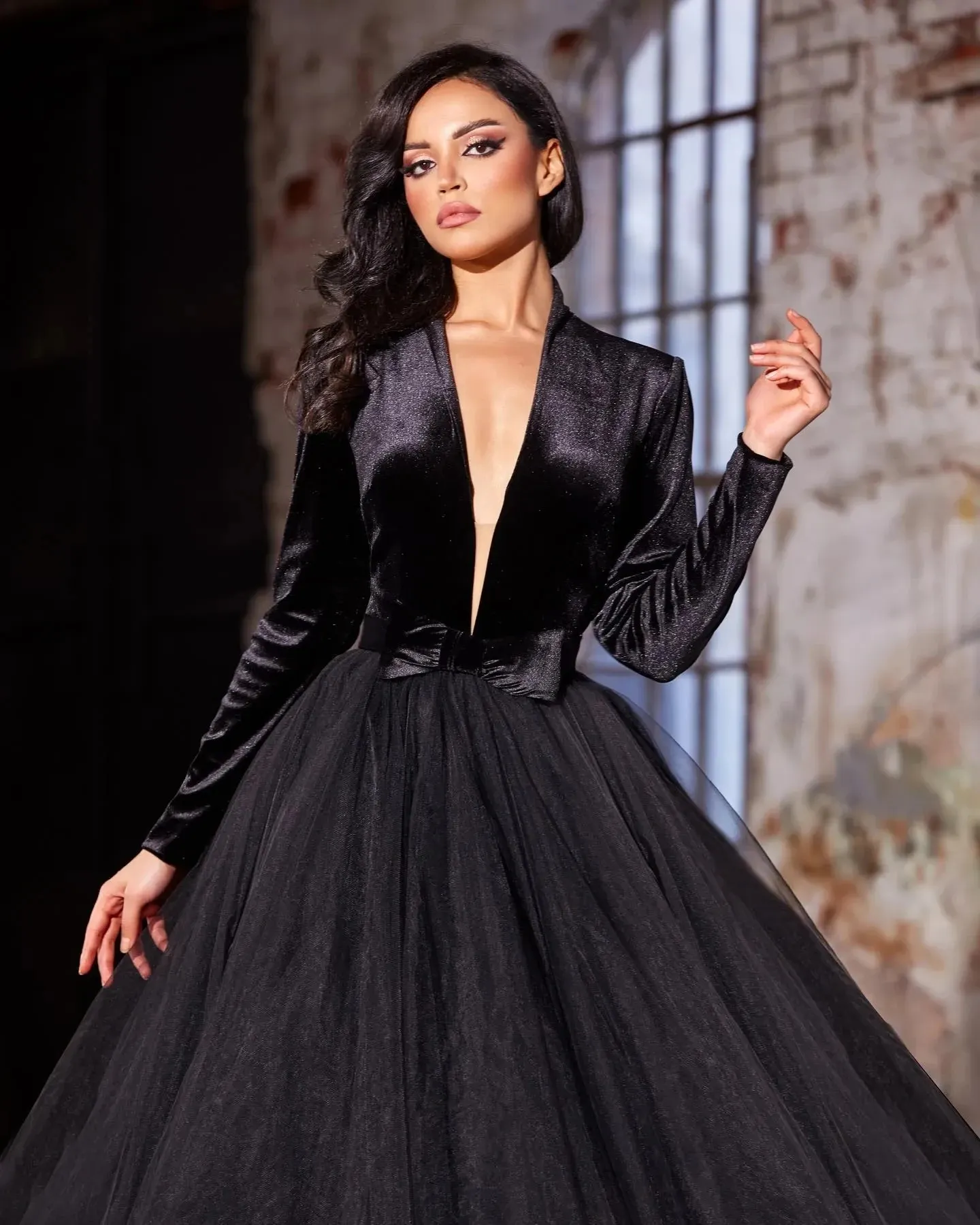 gothic black prom dress Black Gothic Lolita Prom Dress with Corset