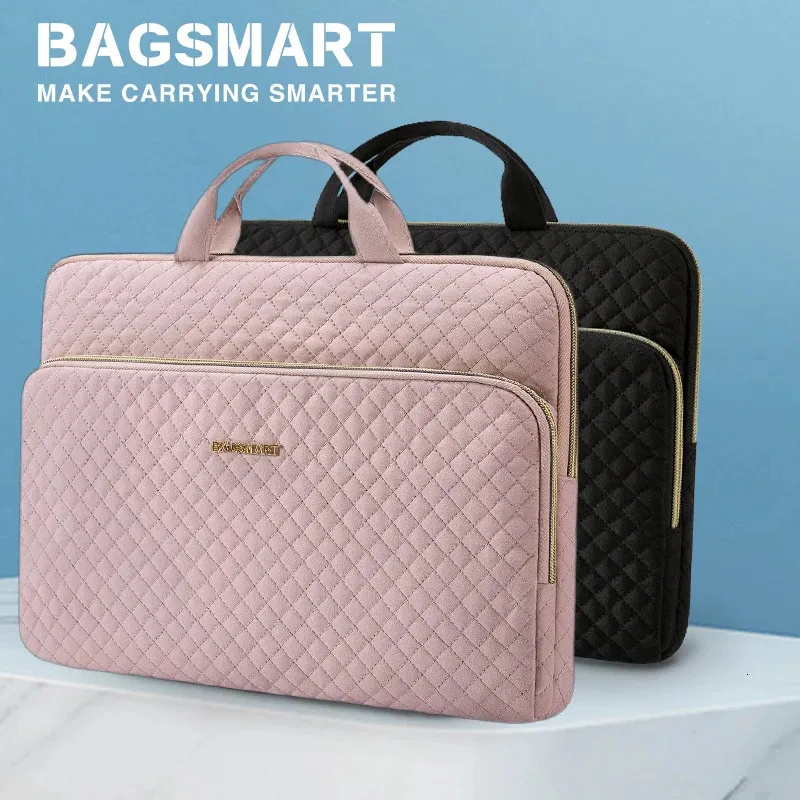 Bagsmart Laptop Handväska Sleeve Case 13314156 Computer Shoulder Bag for Women Notebook Briefcases Air Pro 13 14 240109