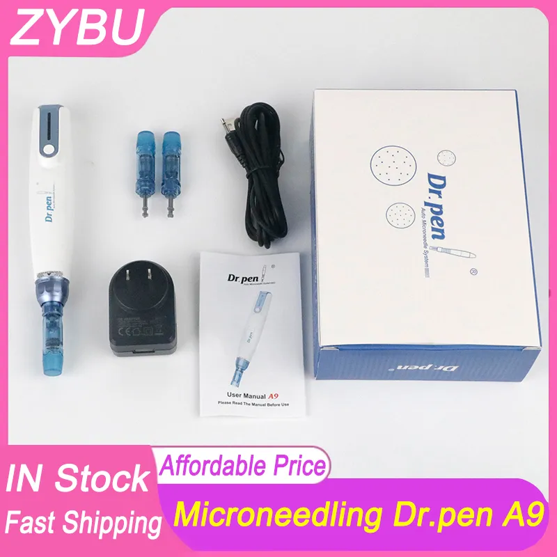 Dr Pen A9 Wireless Derma Pen 3 Bayonet Lock Microneedling DermaPen 6 Level Control Auto Derma Stamp Face Skin Care Mts Beauty Machine med 2st -patroner