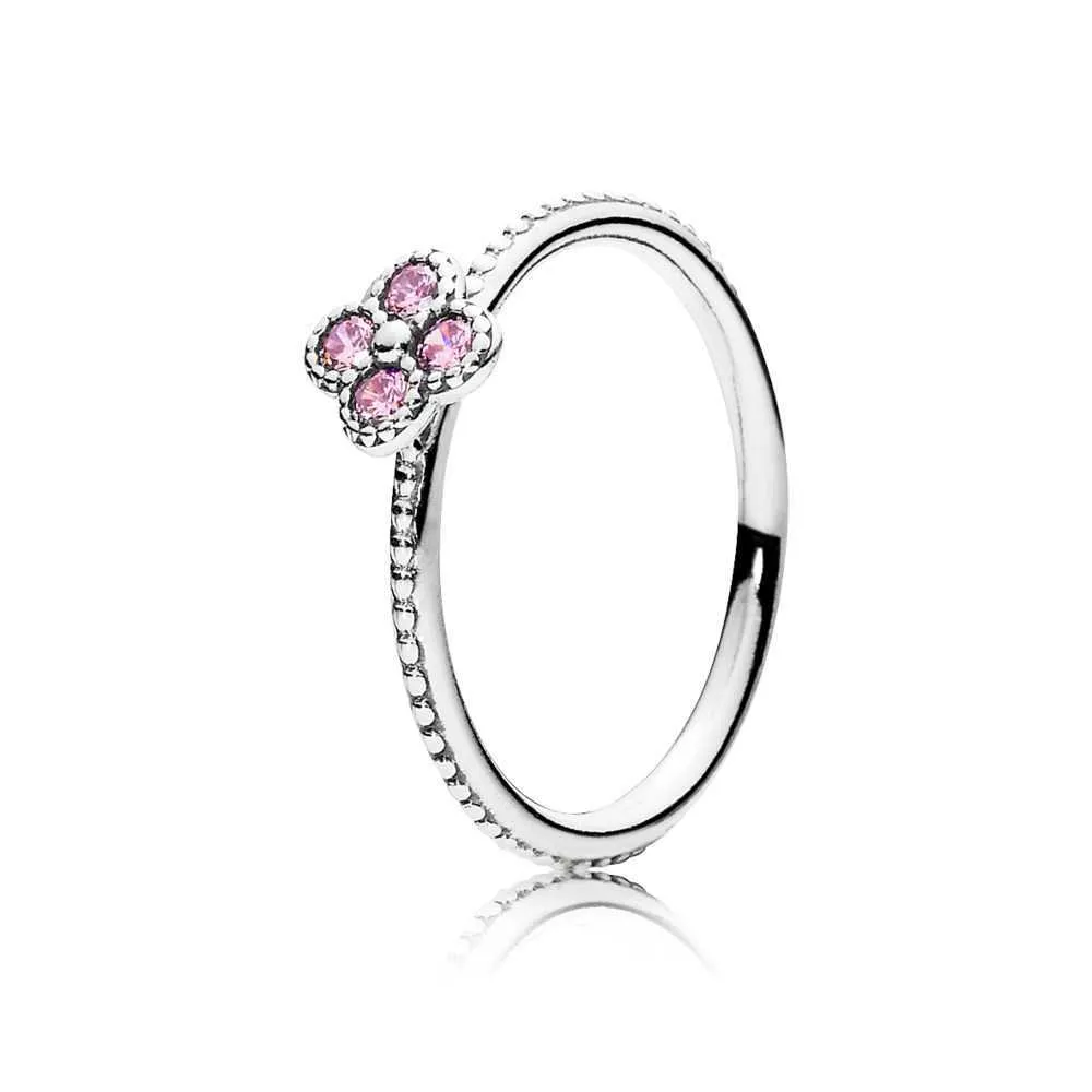 2024 Designer Pandoraring Dora's Band Rings love Pink Oriental Flower Women's S925 Silver Ring