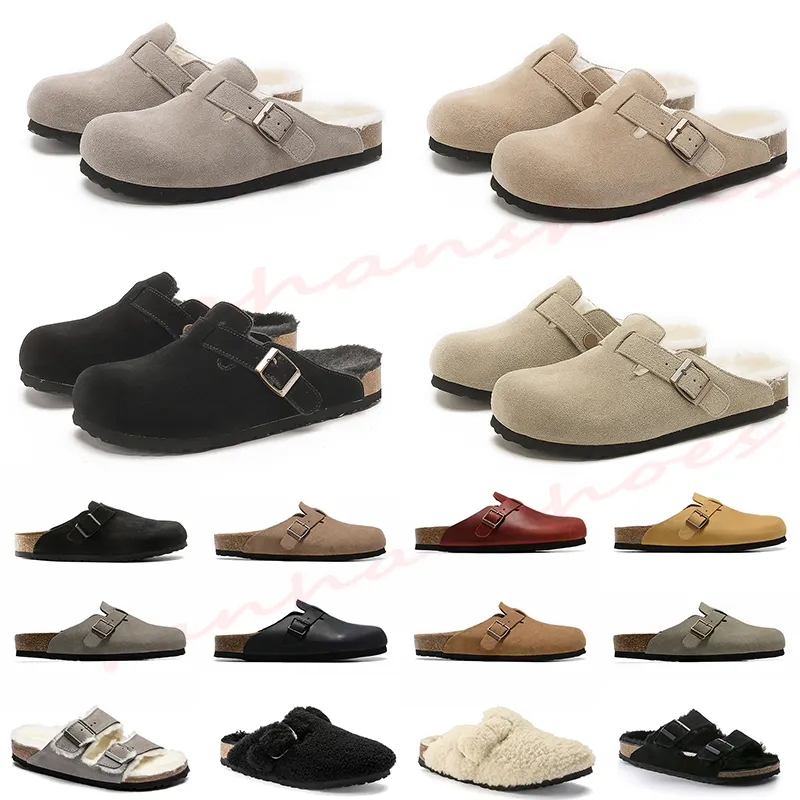 Designer Sabots Sandales Casual Chaussures Hommes Femmes Pantoufles Liège Diapositives Plates En Cuir Coton Pantoufle Boucle Sangle Clog Mules Sandale Dhgates