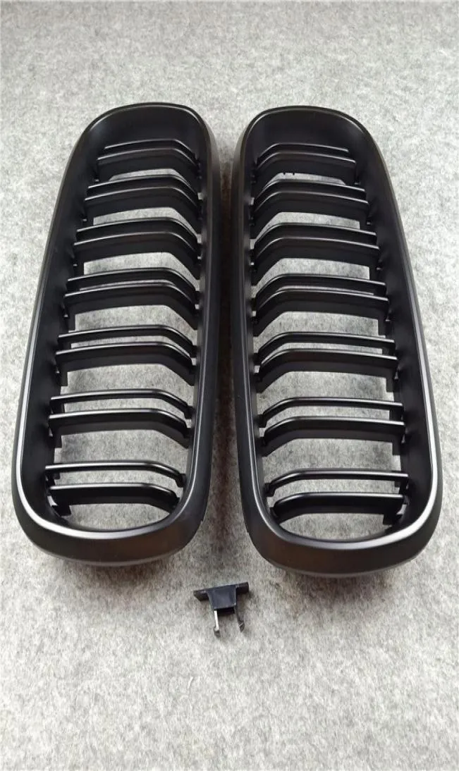 1 par 2Slat ABS Frente Racing Grill Grelhas Preto Fosco Brilhante M Cor Grade de Malha Renal Para BMW X5 X6 F15 F165607422