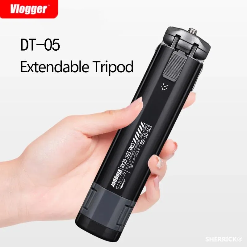 Treppiedi Vlogger DT05 Mini treppiede scalabile supporto per fotocamera con vite da 1/4 "supporto in lega di alluminio treppiede Gopro per telefono DSLR Mirrorless