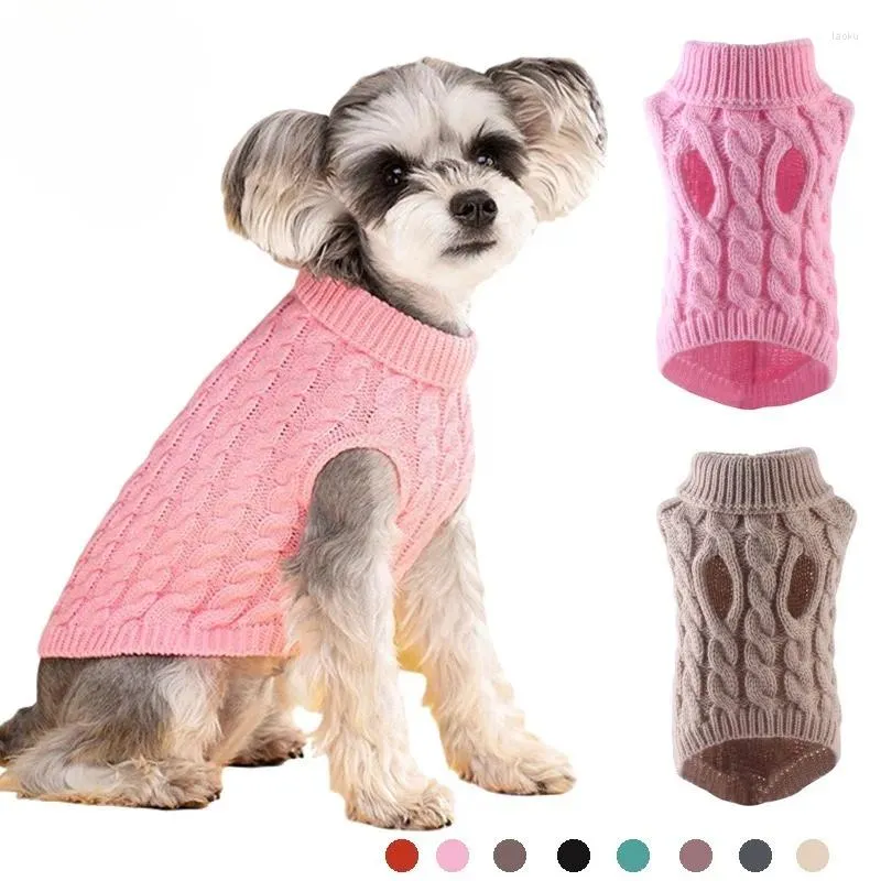 Cão vestuário suéteres inverno roupas quentes gola alta malha roupas para animais de estimação filhote de cachorro gato camisola colete chihuahua yorkie casaco atacado