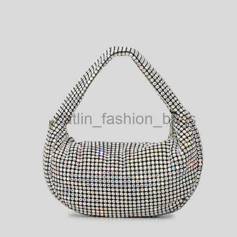 Totes diamants de luxe soirée pochettes designer rhinone femmes sacs à main brillant fête sacs à main sier cristal maille sac 2023catlin_fashion_bags