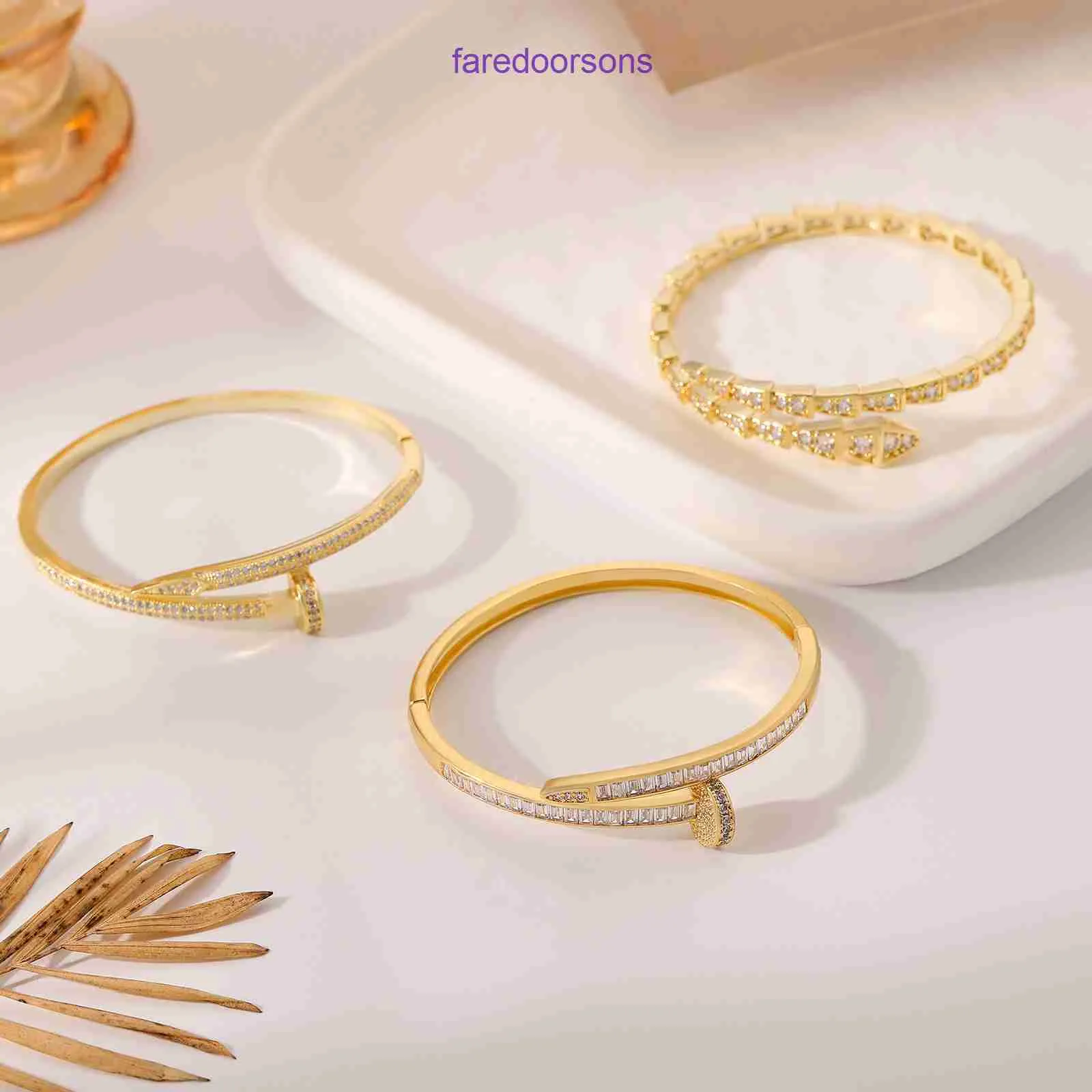 Carter Bracelets Womens designer Bracelet Personalized micro set zircon nail bracelet female fashion light luxury high design Have Gift Box