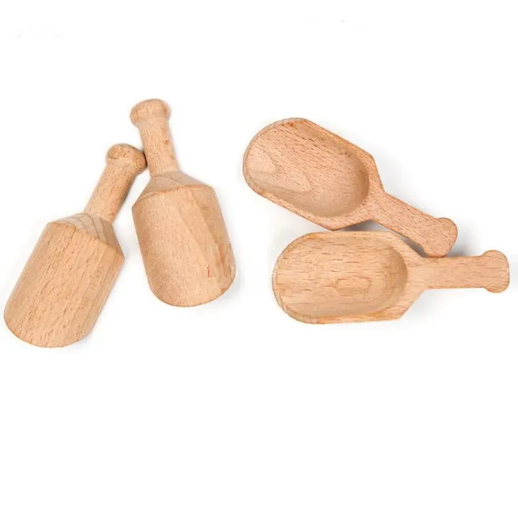 Bath Salt Powder Spoons Laundry Detergent Kitchen Utensils Mini Wooden Candy Flour Scoops Shower SPA Tool