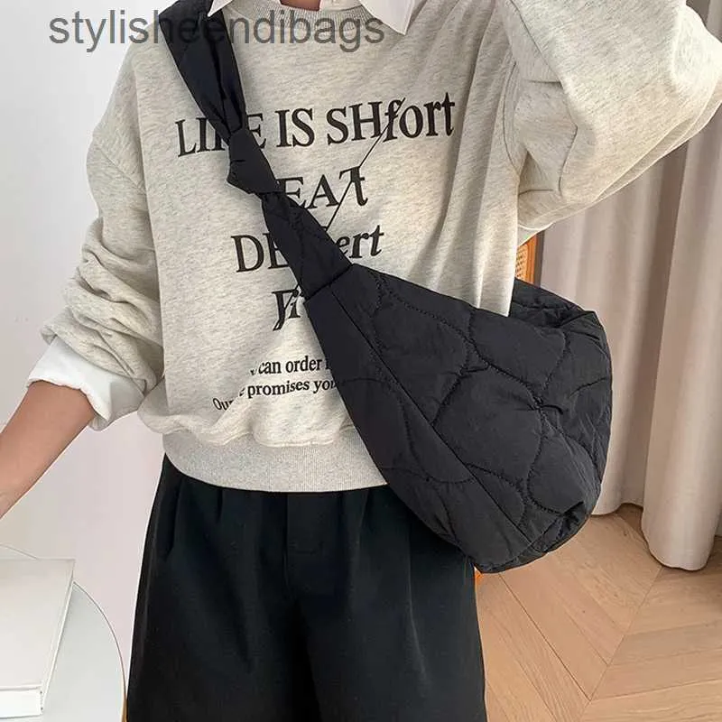 Shoulder Bags Casual Large Capacity Hobos Women Shoulder Bags Quilted Padded Crossbody Bag Nylon Down Cotton Big Tote Bag Shopper Purses 2022stylisheendibags