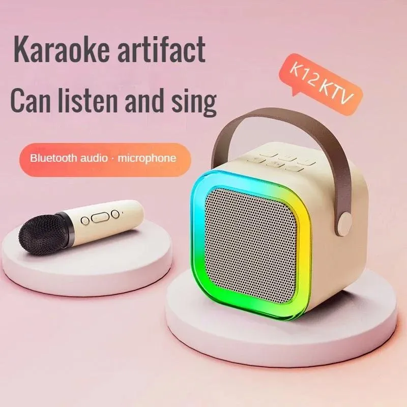 Haut-parleurs k12 haut-parleur haut de gamme Bluetooth Audio Small Home KTV Karaoke Microphone Children Child's Singing Bluetooth Speaker Colonne