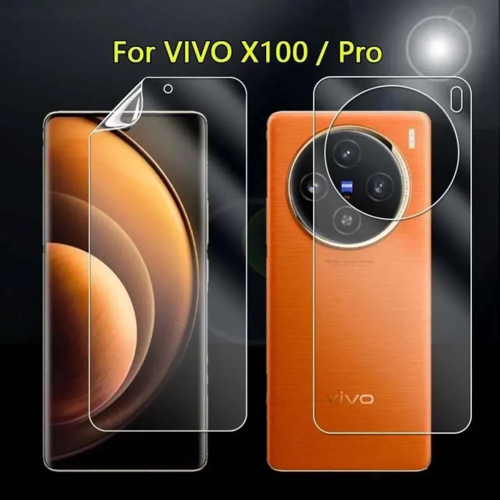 Film TPU souple avant + arrière pour VIVO X100/Pro, protecteur d'écran Ultra mince, transparent, anti-rayures, couverture complète, pas en verre trempé