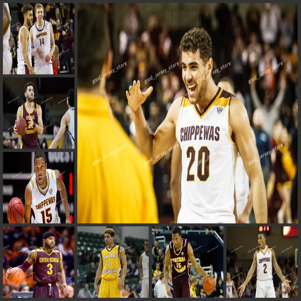 Central Michigan Chippewas Basketball Jerseys Bryce Eaton Cayden Vasko Derrick Butler Jemal Davis Shaedon Simpson KJ Oduor Mens Custom Central Michigan Jerseys