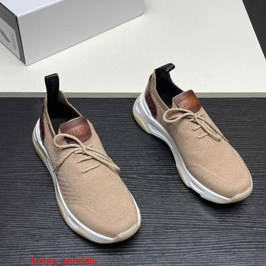 Baskets en cuir Playoff BERLUTI Chaussures décontractées pour hommes Chaussures de sport pour hommes Berluti Shadow Grey Cette paire de chaussettes a une doublure intérieure confortable HBHF