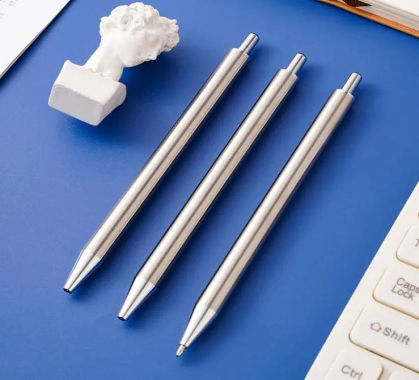 Ручка из нержавеющей стали, серебристая, на заказ, свадебный подарок, индивидуальный логотип, эпоксидная смола, блестящие стальные металлические ручки без зажима SN43001981675