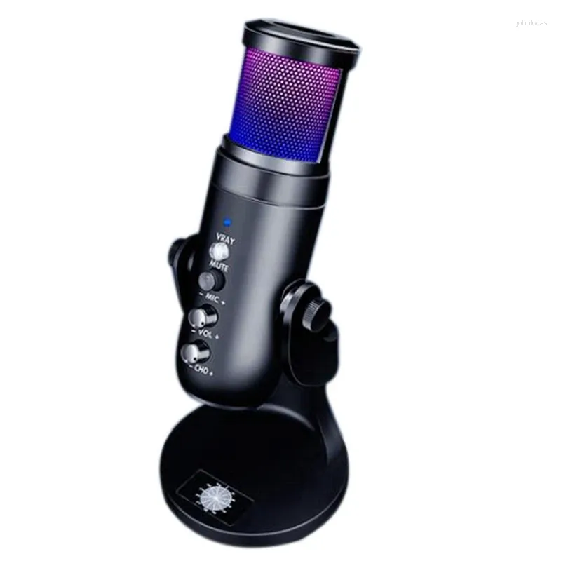 Microphones Microphone USB avec RVB Light Condenser Type C Téléphone pour PC ordinateur portable Gaming Streamingtik Tok YouTube