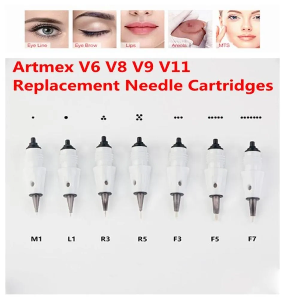 10 stks PMU Permanente make-up machine vervanging Naald Cartridge tattoo Naalden Tips Past voor Artmex V9 V8 V6 V3 V11 derma pen8065631