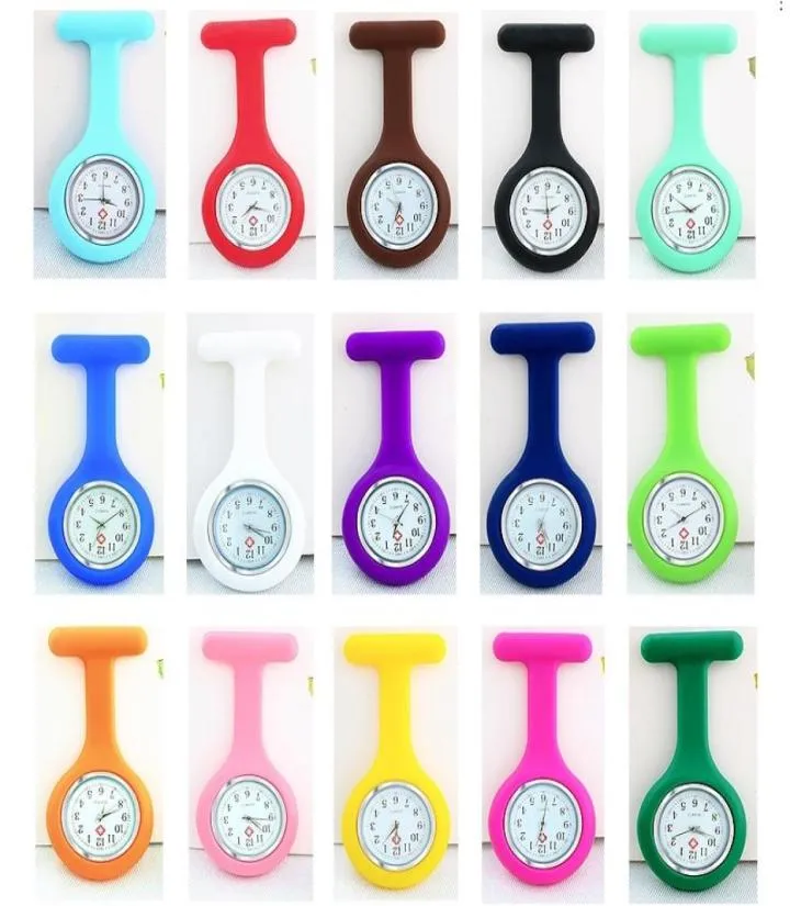 Kerstcadeau verpleegster horloge medische siliconen clip zak mode broche fob tuniek cover arts silicium quartz verpleegkunde revers horloge w8880402