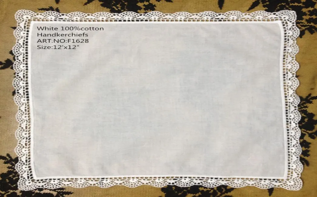 12アイルランドスタイル12 Quotx12Quotcotton Wedding Bridal Hantchiefエレガント刺繍クロシュレースHankie HA2266156のホームテキスタイルセット