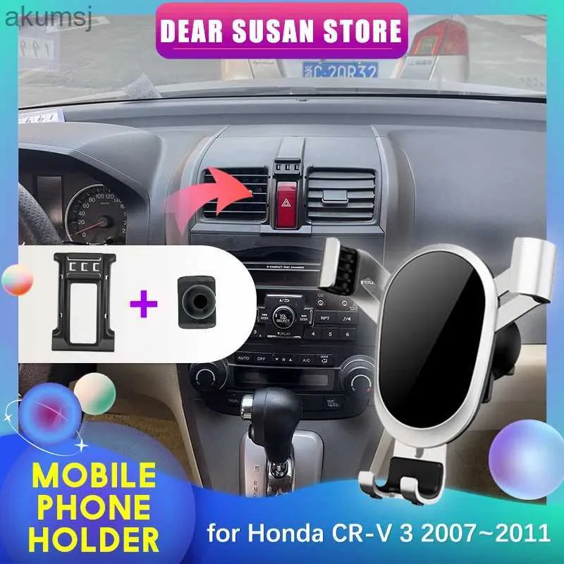 Cell Phone Mounts Holders Car Mobile Phone Holder for Honda CR-V CRV 3 2007~2011 GPS Air Vent Clip Tray Stand Support Sticker Accessories YQ240110