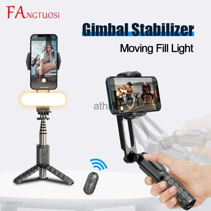 セルフィーモノポッドFangtuosi新しいワイヤレスBluetooth Selfie Stick Tripod Handheld Gimbal Stabilizer携帯電話ジンバルスタビライザー