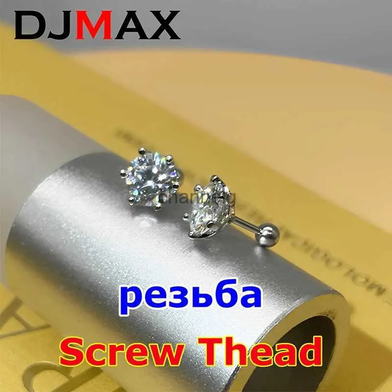 Stud DJMAX 0.2-1ct Moissanite Diamond Stud Earrings for Women Original 925 Sterling Silver Screw Women Moissanite Earrings New 2023 YQ240110