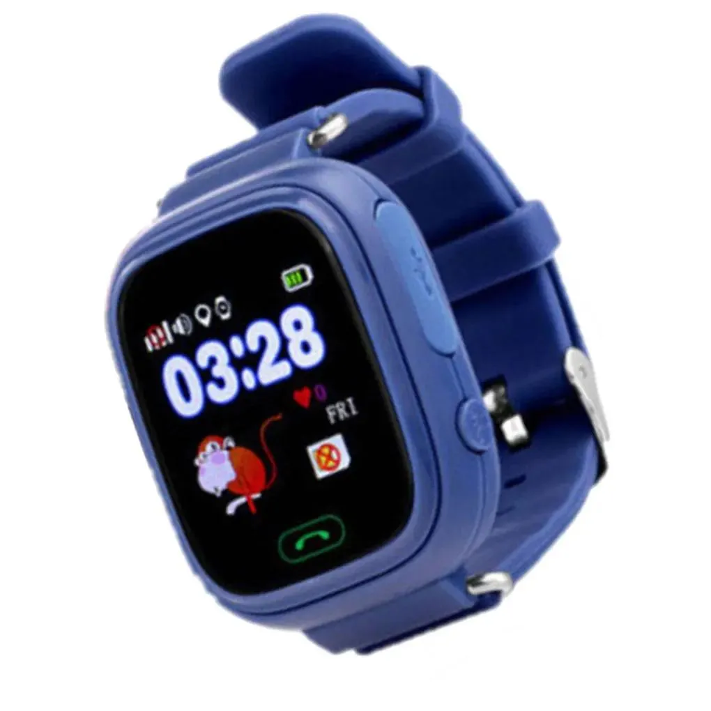 Relojes Reloj de pulsera GPS Q90 Reloj inteligente para niños Posición del teléfono Reloj para niños Pantalla táctil LCD en color de 1,22 pulgadas WIFI SOS Reloj inteligente para bebés
