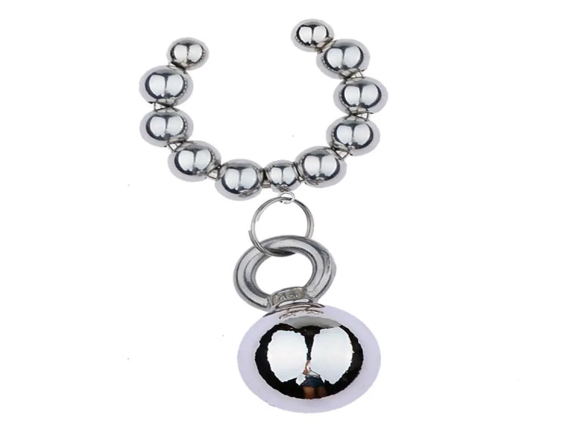 Mâle Boule En Métal Cockrings Cintre Lourd Civière Extender Coq Pendentif Agrandisseurs Agrandissement Pénis Retard Anneau Sex Toys pour Hommes HH07937728