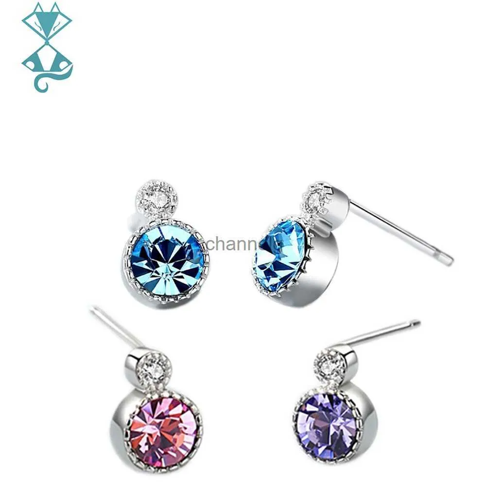 Stud Silver Color Coldings Test Magry Minesanite Ear Studs Komektowe kolczyki modne Piękne biżuteria Girl Girl YQ240110