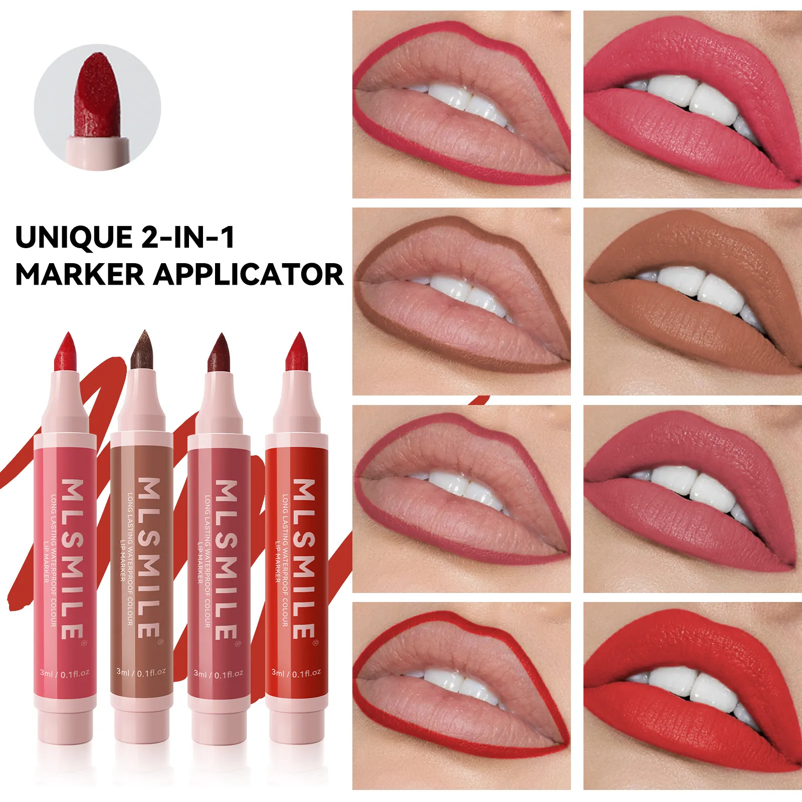 Moda Sexy Red Lip Stain caneta impermeável caneta líquida batom líquido de copo antiaderente lipliner lipliner lipliner