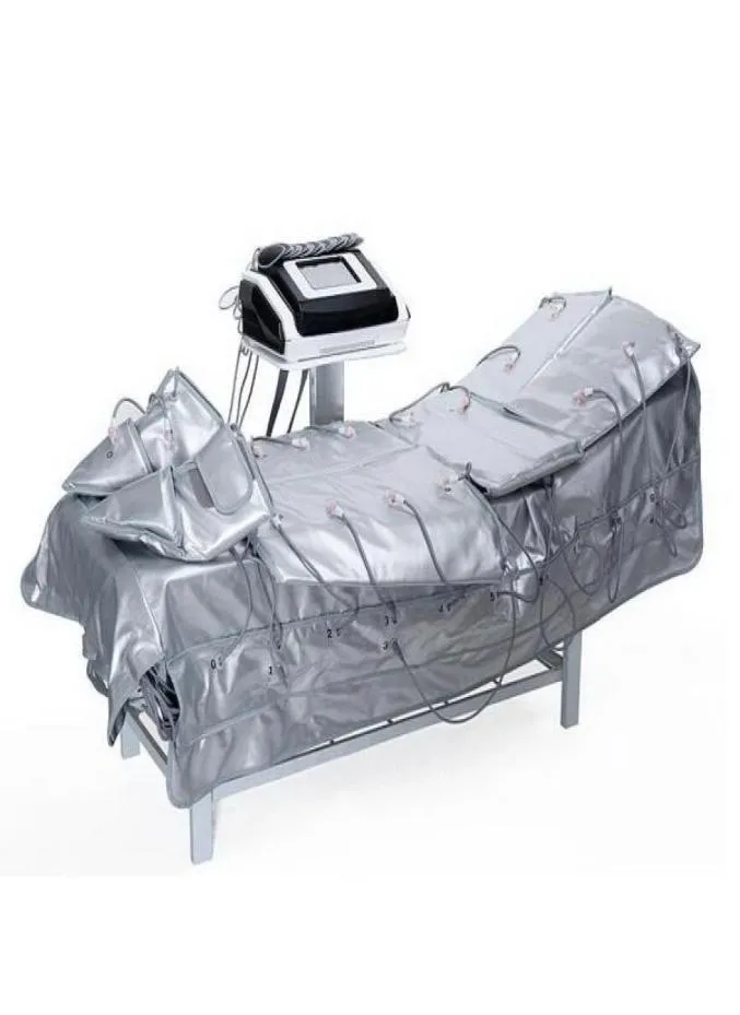 3 I 1 långt infraröd pressoterapi EMS Electric Muscle Stimulation Heat Bastu Air Pressure Pressoterapi Lymf Drainage Body Detox 5215341
