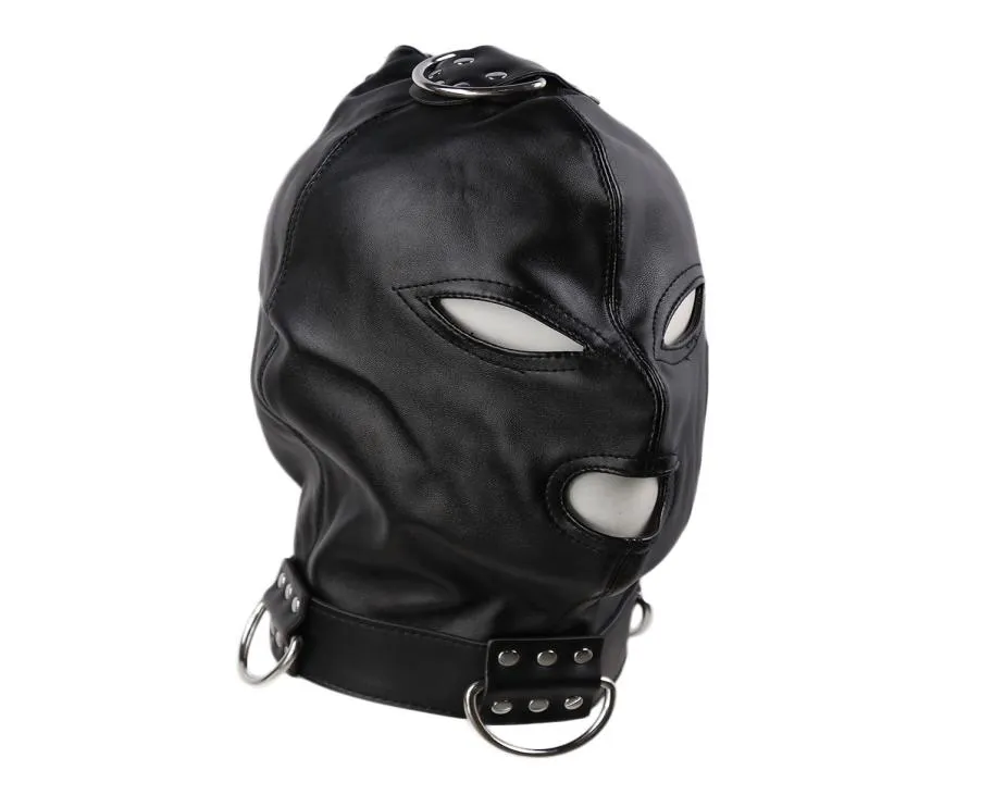 2020 Produits pour adultes Fétiche PU Cuir Bondage Hood Bouche Ouverte Sex Slave Gag Masque Hoods BDSM Restrictions Érotiques Sex Toys Pour Couples8880102