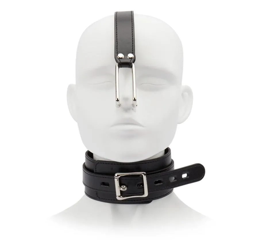 PU Leather Sex Slave Collar with Nose Hook Fetish Bondage Restraints Sex Products Adult Games Erotic Toys Sex Toys for Couples 09705551