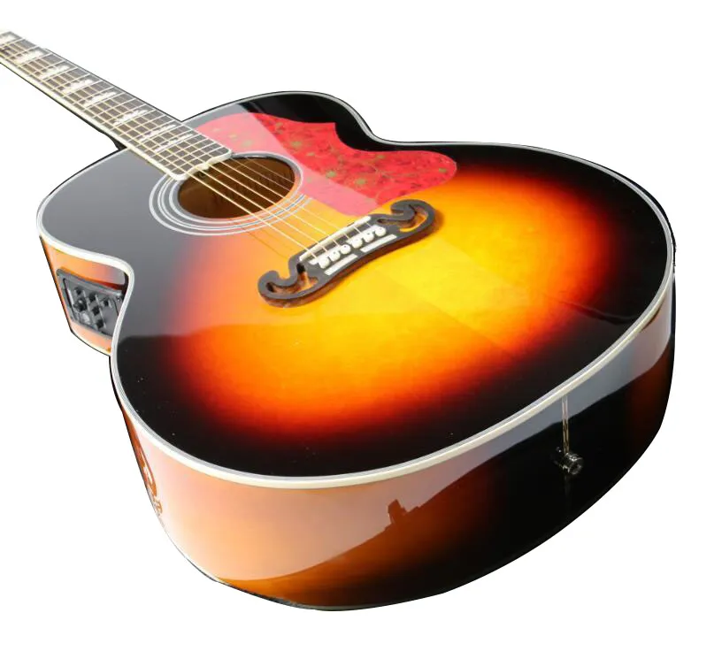 Акустическая гитара J200 Jumbo, 43 дюйма, эквалайзер из массива ели с отделкой Sunburst