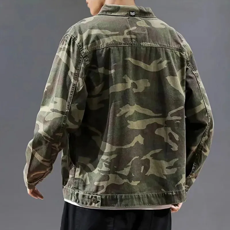 Men's Camouflage Denim Jackets Casual Military Comfortable Multi-pocket Jean Coats Male Army Thin Pilot Combat Cargo Jacket 240109