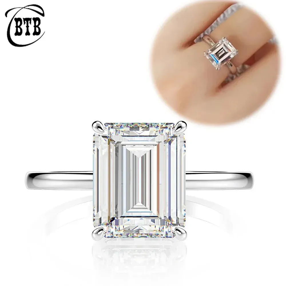 Cut utworzone pierścionki zaręczynowe kamienia szlachetnego dla kobiet 100% 925 srebrna biżuteria ślubna proste pierścienie hurtowe 240109