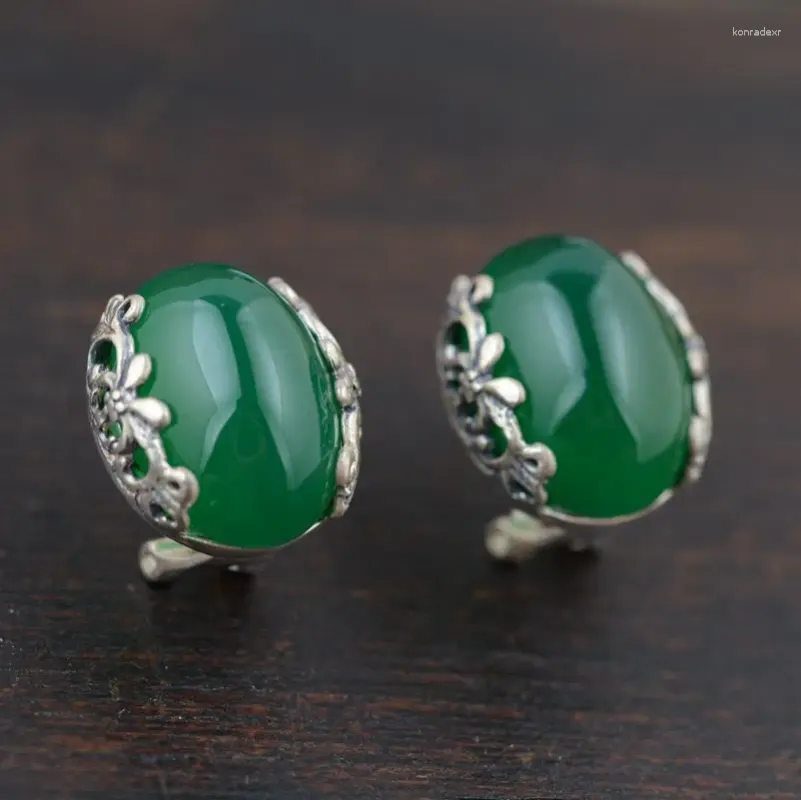 Boucles d'oreilles pendantes Chrysoprase en argent Sterling S925, Style mosaïque par galvanoplastie, les Styles de femmes simples, vente en gros