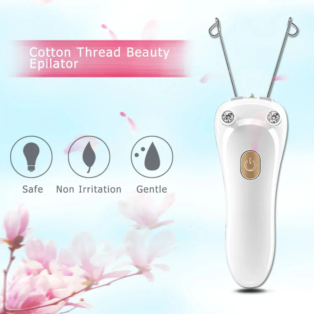 Elektrische Ontharing USB Oplaadbare Vrouwen Schoonheid Epilator Defeatherer Katoenen Draad Depilator voor Alle Lichaamsdelen 240110