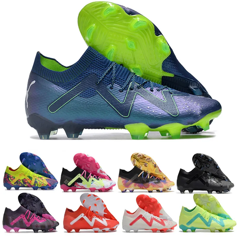 Crampons Hommes Chaussures De Football Future Ultimate FG Suralimenté Bleu Eclipse Poursuite Rapide Jaune Blanc Ultra Orange Créativité Équipe Violet Chaussures De Sport Bottes De Football