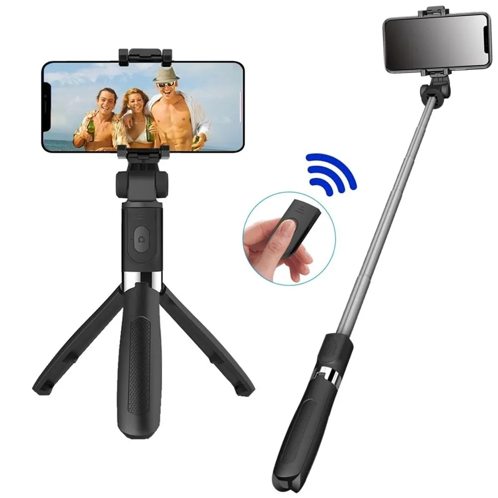 Monopods Bluetooth Compatybilny Selfie Stripod do telefonu Monopod Wireless Składana ręczna migawka zdalne sterowanie Mini