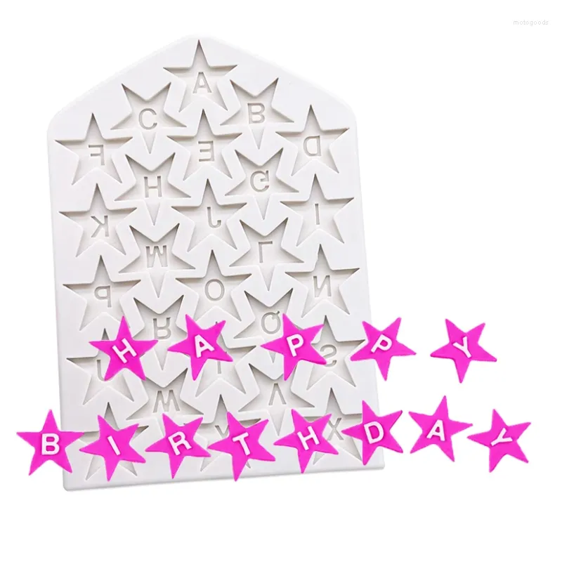 Baking Moulds Star Alphabet Silicone Mold Sugarcraft Cupcake Fondant Cake Decorating Tools