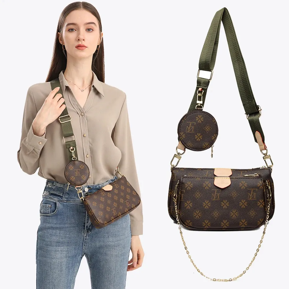 Lfm marrom crossbody sacos para mulheres multi pochette bolsa de ombro bolsas senhoras bolsas de mão bolsa feminina tendência 240109