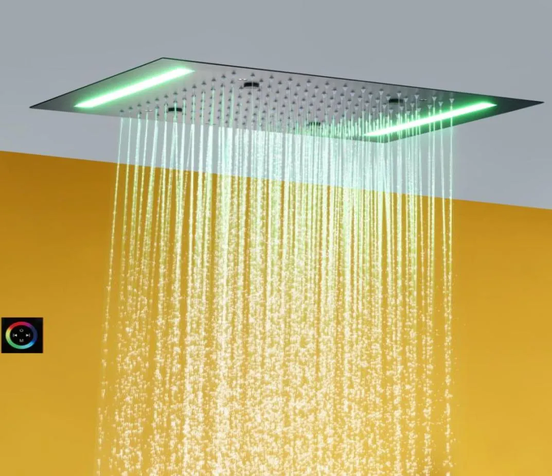 Yağmur ve Atomizasyon Banyo Duş Başlığı 100V240V Alternatif Mevcut LED Dokunmatik Ekran Kontrol Banyosu Üst Duş Mikser Musluk Seti5194896