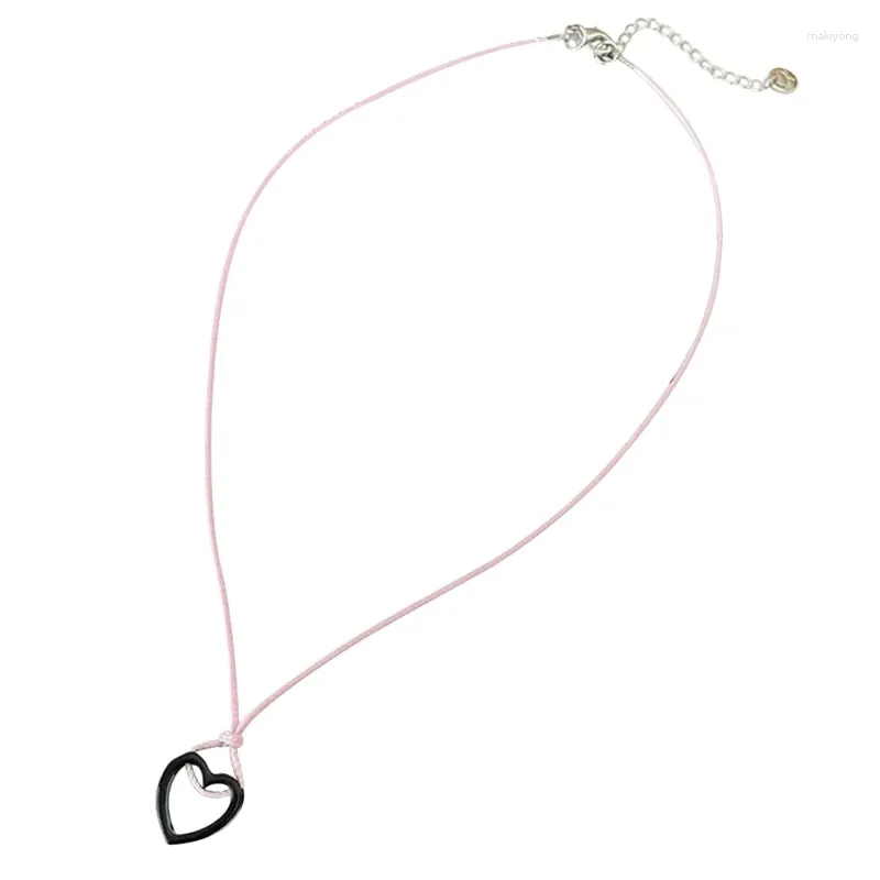 Pendentif Colliers Bijoux Européens Américains Simple Coeur All-assorti Chaîne De Clavicule Roman Cire Ligne Collier De Vent Froid Pour Les Filles